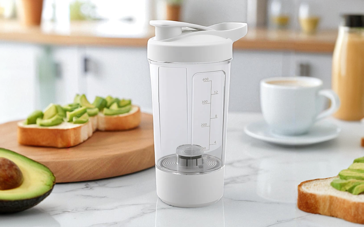 PowerMix Shaker Bottle – 14oz / 400ml with Rotating Blender Handle